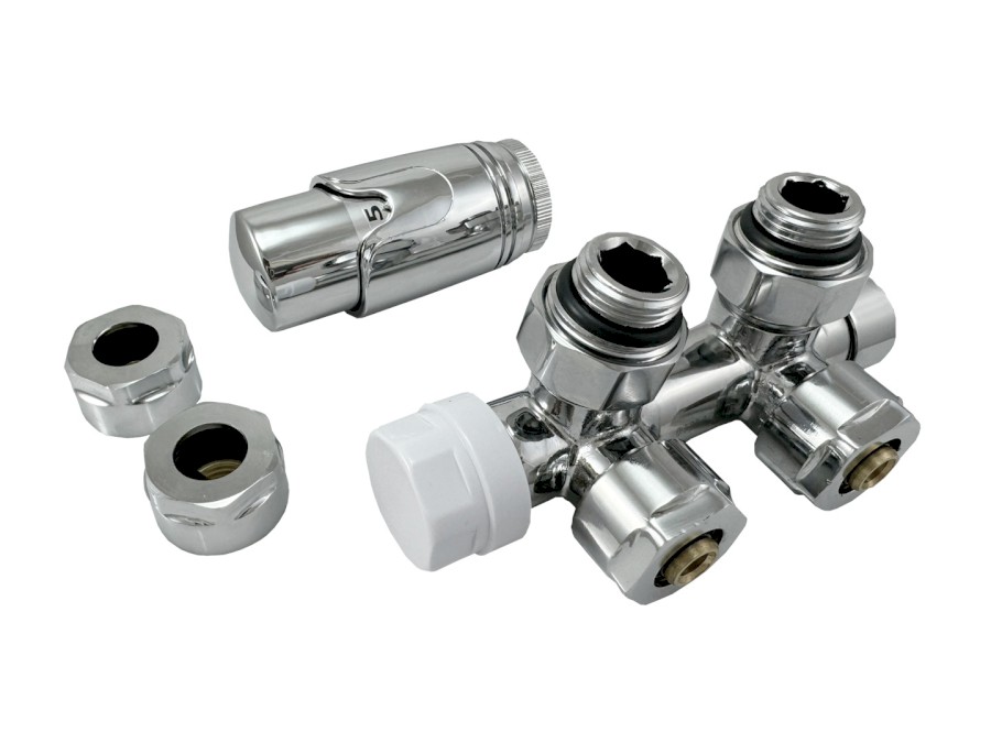 H-LINE PERFEKT středové dopojení radiátorů termostatické - bílá/chrom