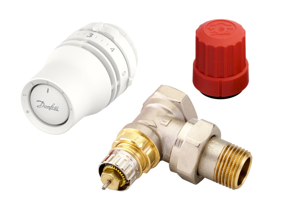 DANFOSS rohový set RAE pro klasické radiátory - termostatická hlavice + rohový ventil 1/2