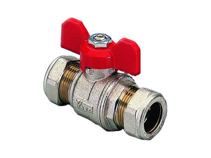 TIEMME kulový kohout se svěrným šroubením pro připojení měděných trubek  18 mm