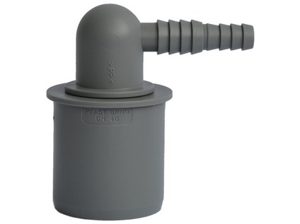 HT rohová koncovka DN 40 pro napojení hadice 10-13 mm