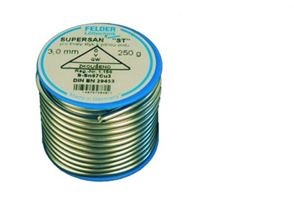 Pájka č.3, 2 mm, S-Sn97Cu3, 250 g, DIN EN 29453
