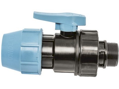 UNIDELTA kulový kohout s vnějším závitem pro připojení PE trubek  32 x 1