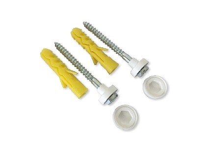 Sada šroubů k uchycení WC, pozinkovaná bílá  M6 x 80 mm