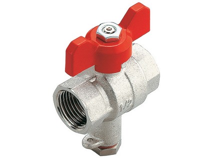 TIEMME kulový kohout s vývodem M 10x1 mm pro teplotní čidlo, plnoprůtokový 1