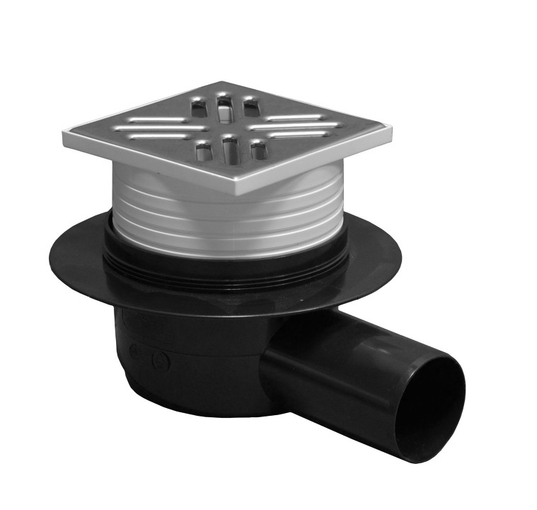 Podlahová vpusť boční nerez  DN 50, suchá klapka