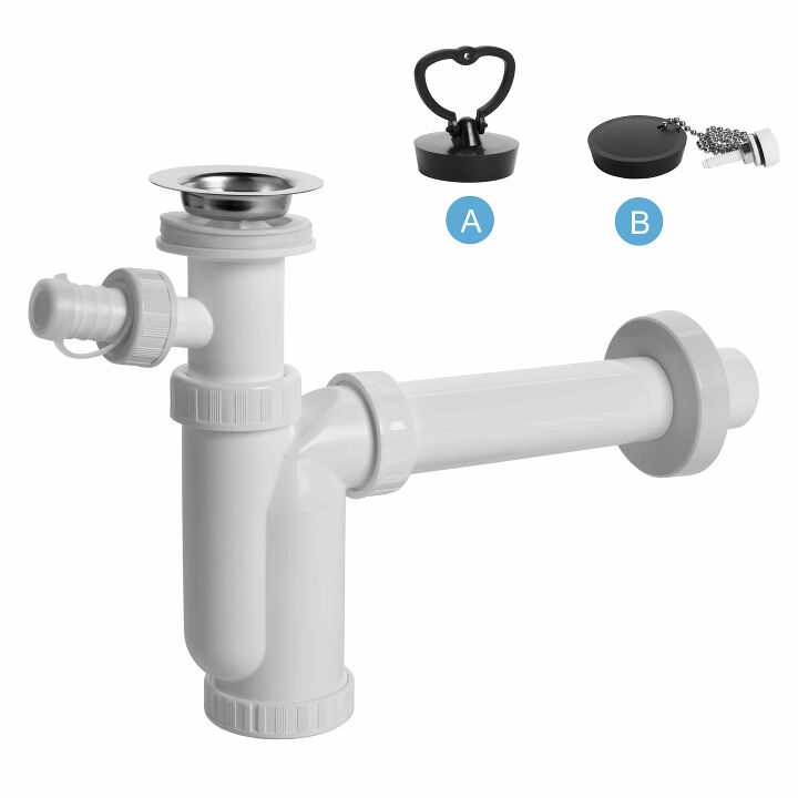 Umyvadlový sifon s nerezovou miskou, zátkou, řetízkem a pračkovým vývodem  DN 40