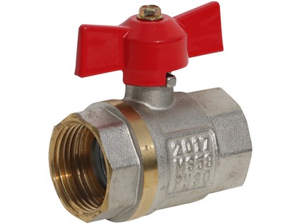 Kulový kohout s motýlem, provedení vnitřní závit/vnitřní závit 3/4