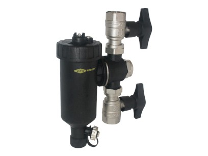 Magnetický odlučovač nečistot DN 25 s kulovými kohouty 1