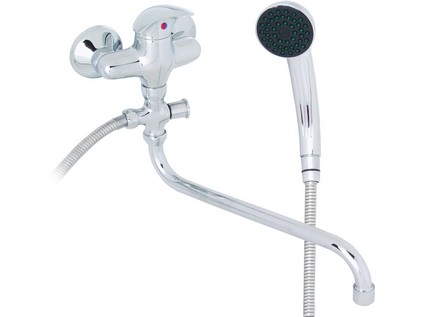 ELBA nástěnná vanová baterie do bytového jádra se sprchovým příslušenstvím, rozteč 100 mm