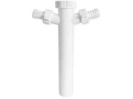 Odtoková trubka se dvěma odbočkami pro odpad pračky a myčky, délka 250 mm, 1