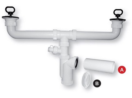 Sifon dvoudřezový s pračkovým vývodem  DN 50