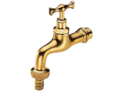 TIEMME výtokový ventil z leštěné mosazi, připojení na hadici