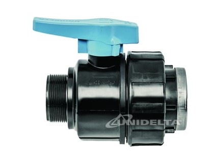 UNIDELTA kulový kohout vnější/vnitřní závit pro připojení trubek PE