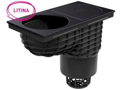 Lapač střešních splavenin gaigr spodní DN 160 - velkokapacitní (996 l/min), litinový povrch