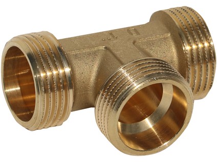 Mosazný T-kus vnější/vnější/vnější závit 1/2