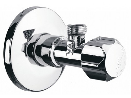 ALBERTONI vřetenový rohový ventil bez matky s růžicí z nerez. oceli 1/2