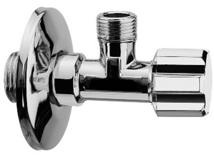 ALBERTONI vřetenový rohový ventil bez matky s růžicí 1/2