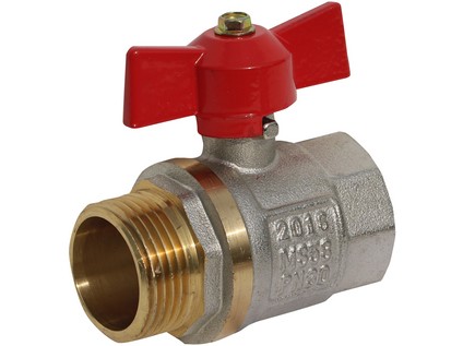 Kulový kohout s motýlem, provedení vnější závit/vnitřní závit 3/8