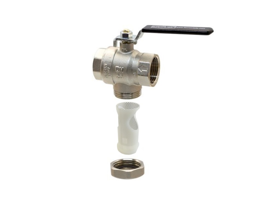 SUPERFILTER kulový kohout s pákou a vestnavným filtrem 2