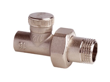 Přímé radiátorové uzavíratelné šroubení pro pájení 1/2