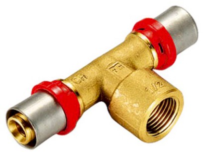 TIEMME lisovací T kus s vnitřním závitem  18 x 3/4