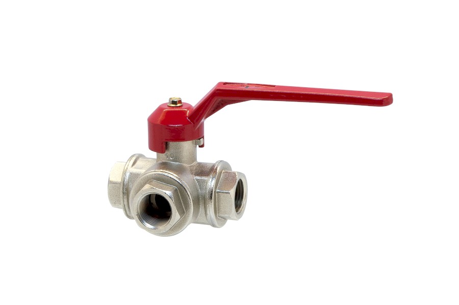 TECNOVIELLE třicestný kulový kohout, vrtání koule do T 3/4