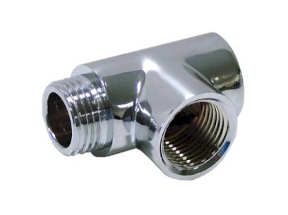 Chromovaný T-kus vnitřní/vnitřní/vnější závit 1/2