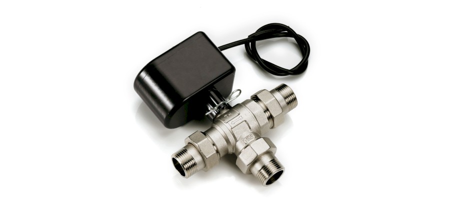 TIEMME třícestný zónový uzávěr se servopohonem a by-passem