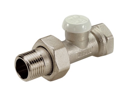 TIEMME přímé radiátorové uzavíratelné šroubení EXCEL  3/8