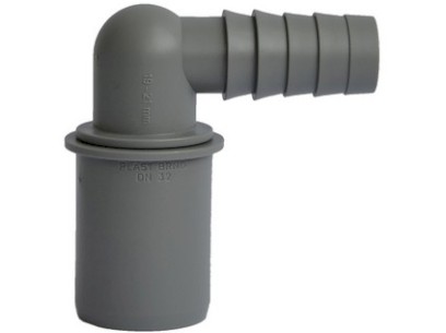 HT rohová koncovka DN 32 pro napojení hadice 19-21 mm