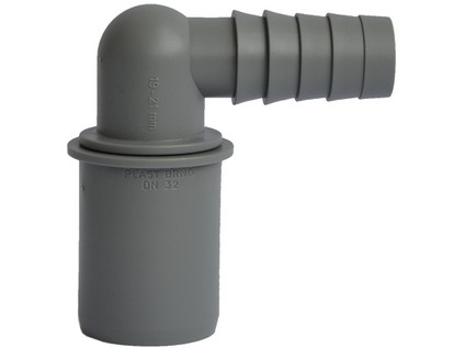 HT rohová koncovka DN 32 pro napojení hadice 19-21 mm