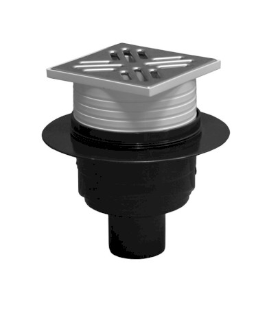 Podlahová vpusť přímá nerez DN 50, suchá klapka