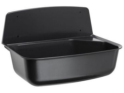 HAAS plastová výlevka černá s výtokovým ventilem a montážní sadou (šrouby)