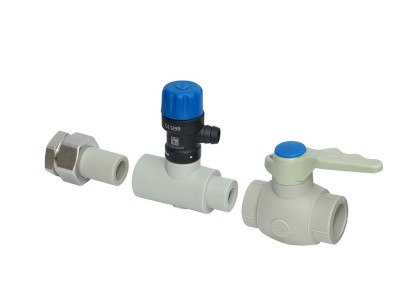 SLOVARM SET - 25 mm PPR pojistný ventil k bojleru MF, otevírací tlak 6,7 bar + kulový kohout PPR 25 mm + rozebiratelný spoj PPR 25 mm x 3/4