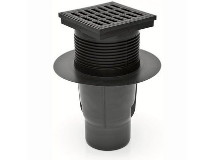 Kanalizační vpusť spodní se suchou klapkou pro venkovní použití s plastovou  mříží
