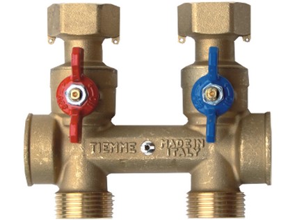 TIEMME sada kulových kohoutů s by-passem pro vysokoteplotní okruh