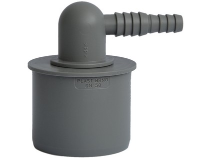 HT rohová koncovka DN 50 pro napojení hadice 10-13 mm