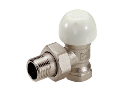 TIEMME rohový radiátorový termostatnický ventil - dvouregulační s ruční hlavicí  3/8