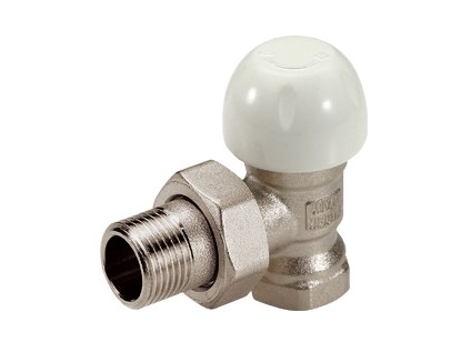 TIEMME rohový radiátorový termostatnický ventil - dvouregulační s ruční hlavicí  3/8