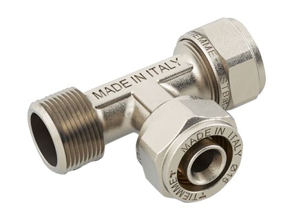 TIEMME T kus stranový s vnějším závitem  16 x 16 x 1/2