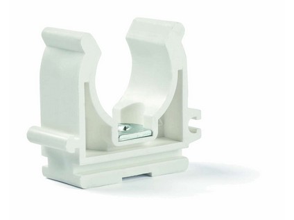 Plastová příchytka měděných trubek, jednoduchá se závitem M6,  22 mm