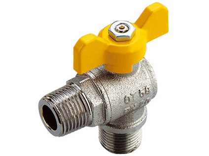 TIEMME rohový plynový kulový kohout s motýlem vnější/vnější závit 1/2