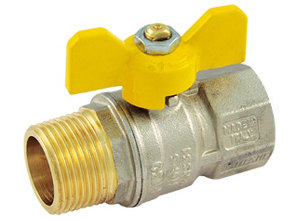 TIEMME plynový kulový kohout s motýlem TORNÁDO vnější/vnitřní závit 1/2