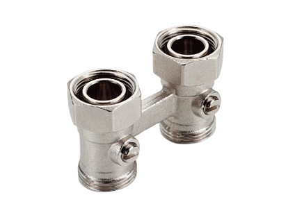 TIEMME přímé radiátorové uzavíratelné šroubení dvojité pro VK  3/4