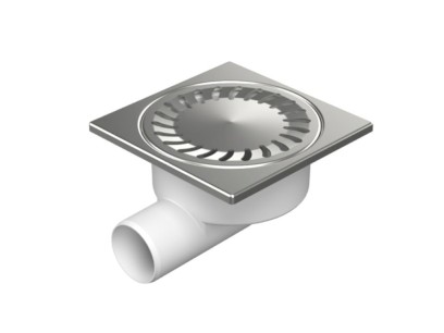 Podlahová vpusť boční nerez s plovákem NEPTUN  DN 50 - 150 x 150 mm