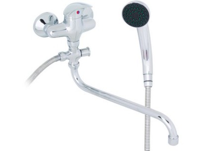 ELBA nástěnná vanová baterie do bytového jádra se sprchovým příslušenstvím, rozteč 150 mm