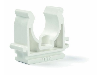 Plastová příchytka měděných trubek, jednoduchá BEZ závitu  22 mm