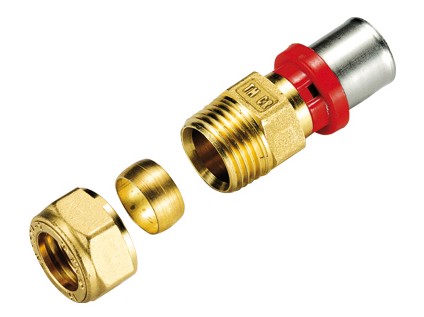 TIEMME lisovací kus s přechodem na měděné trubky 20 x 2 - 22 mm