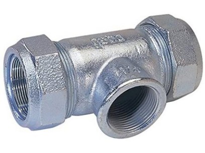 GEBO svěrná spojka oboustranná přímá s odbočkou s vnitř. závitem T 1