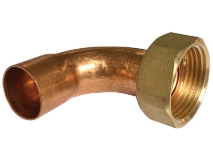 FRABO měděný oblouk 90° s převlečnou matkou A x PM